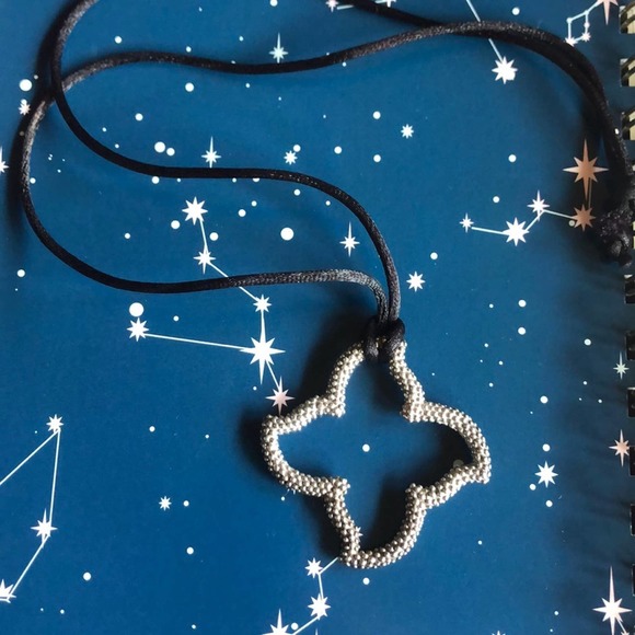 STERLING SILVER Abstract Nubby Starfish Pendant - Picture 2 of 4